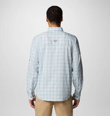 Columbia Mens PFG Wild Cast Performance Yarn Dye Long Sleeve Shirt - Crushed Blue Multi Mod Ombre