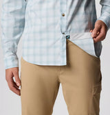 Columbia Mens PFG Wild Cast Performance Yarn Dye Long Sleeve Shirt - Crushed Blue Multi Mod Ombre