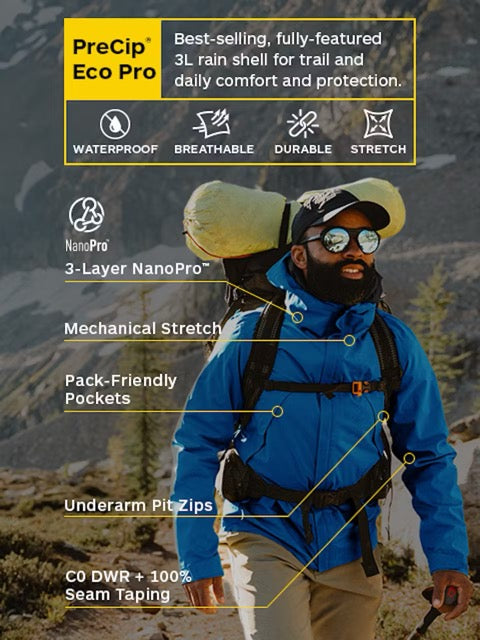 Men's PreCip Eco Pro Rain Jacket - Red Sun