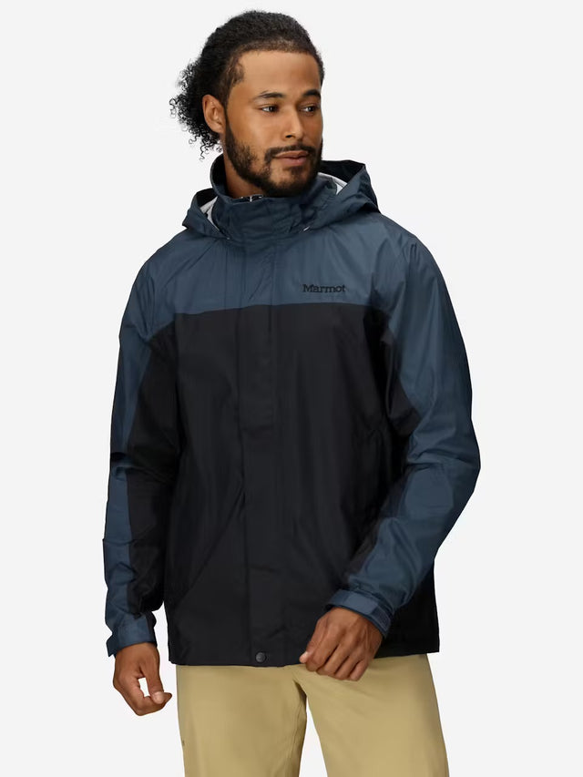 Marmot Mens PreCip Eco Rain Jacket - Black / Thunderhead Black / Thunderhead