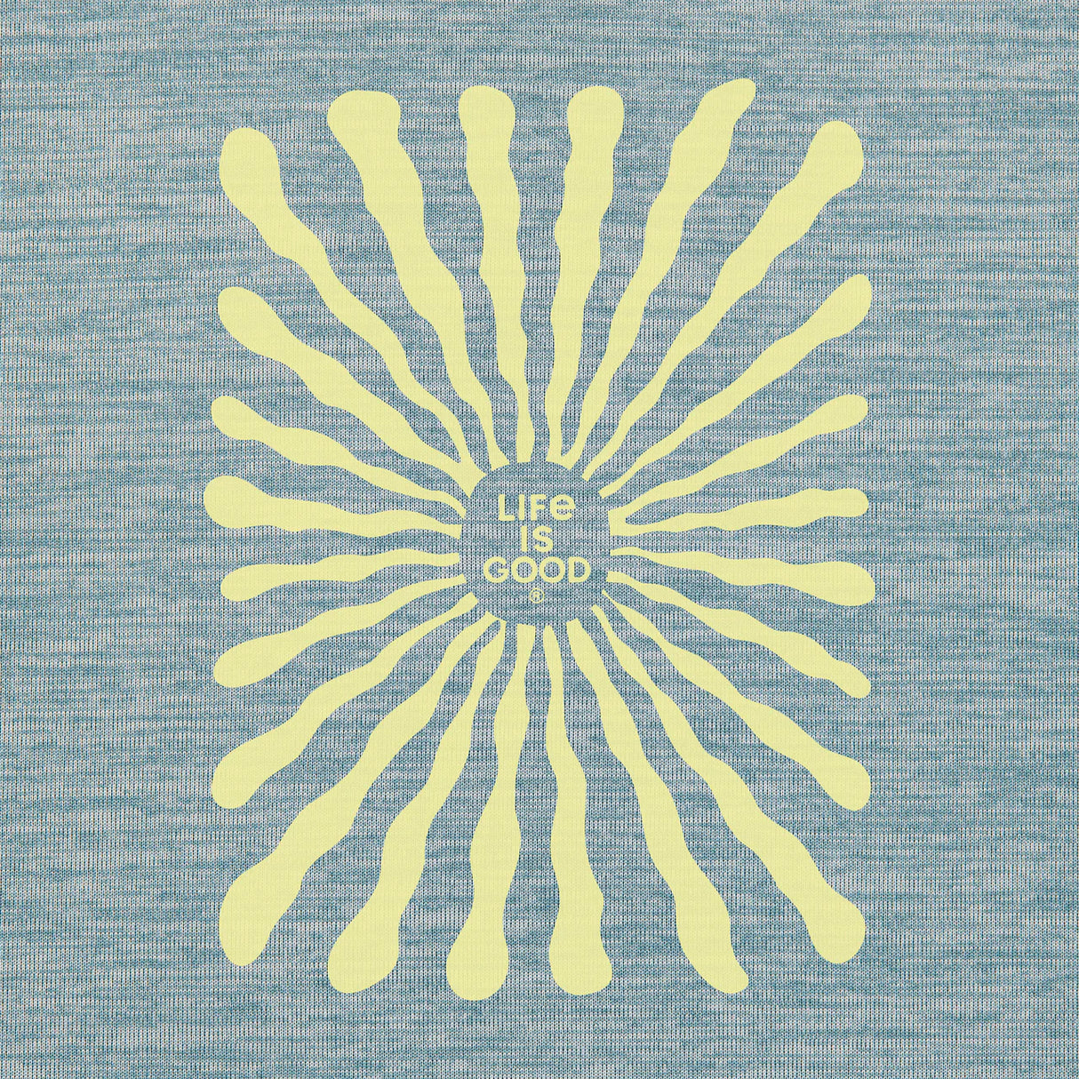 Life Is Good Mens Radiating Sun Long Sleeve Sun Crusher Tee - Smoky Blue
