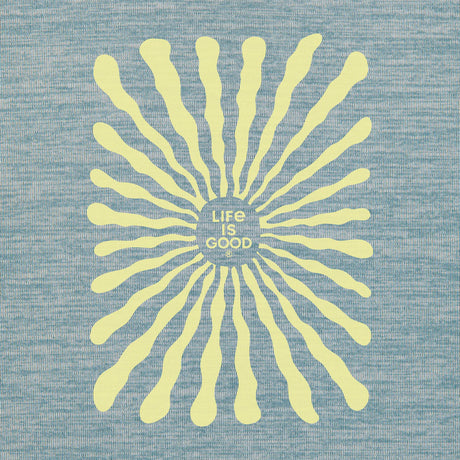 Life Is Good Mens Radiating Sun Long Sleeve Sun Crusher Tee - Smoky Blue