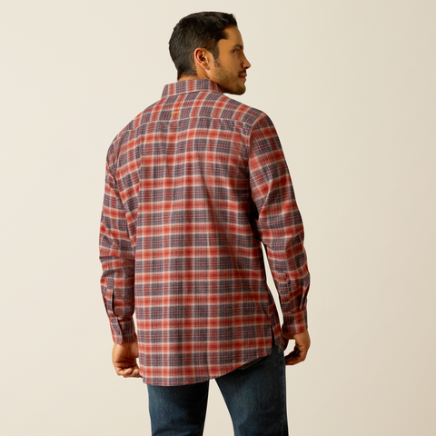 Ariat Men's Rebar Flannel DuraStretch Work Shirt - Burnt Henna