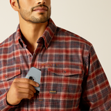 Ariat Men's Rebar Flannel DuraStretch Work Shirt - Burnt Henna