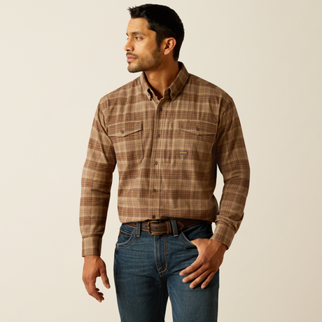 Ariat Men's Rebar Flannel DuraStretch Work Shirt - Chocolate Chip