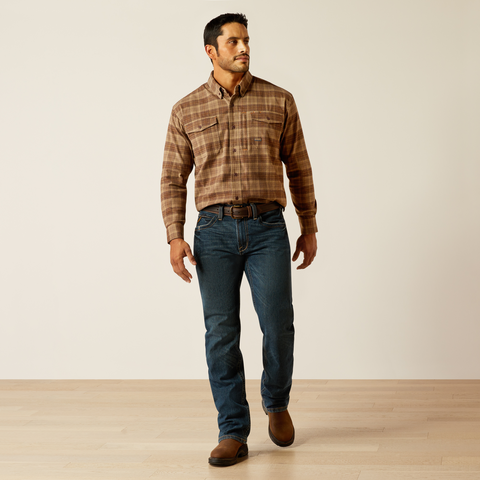 Ariat Men's Rebar Flannel DuraStretch Work Shirt - Chocolate Chip