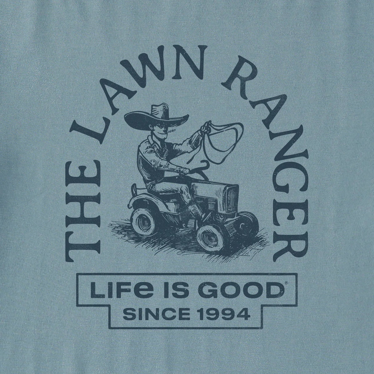 Life Is Good Mens Showbiz Lawn Ranger Short Sleeve Crusher Tee - Smoky Blue