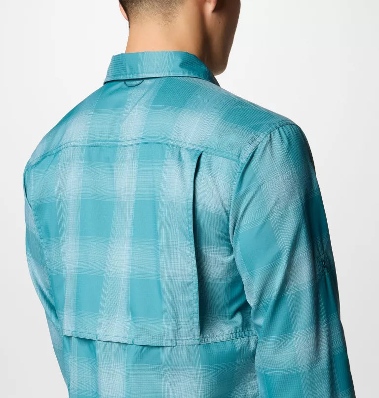 Columbia Mens Silver Ridge Utility Lite Plaid Long Sleeve Shirt - River Blue Large Blur Check