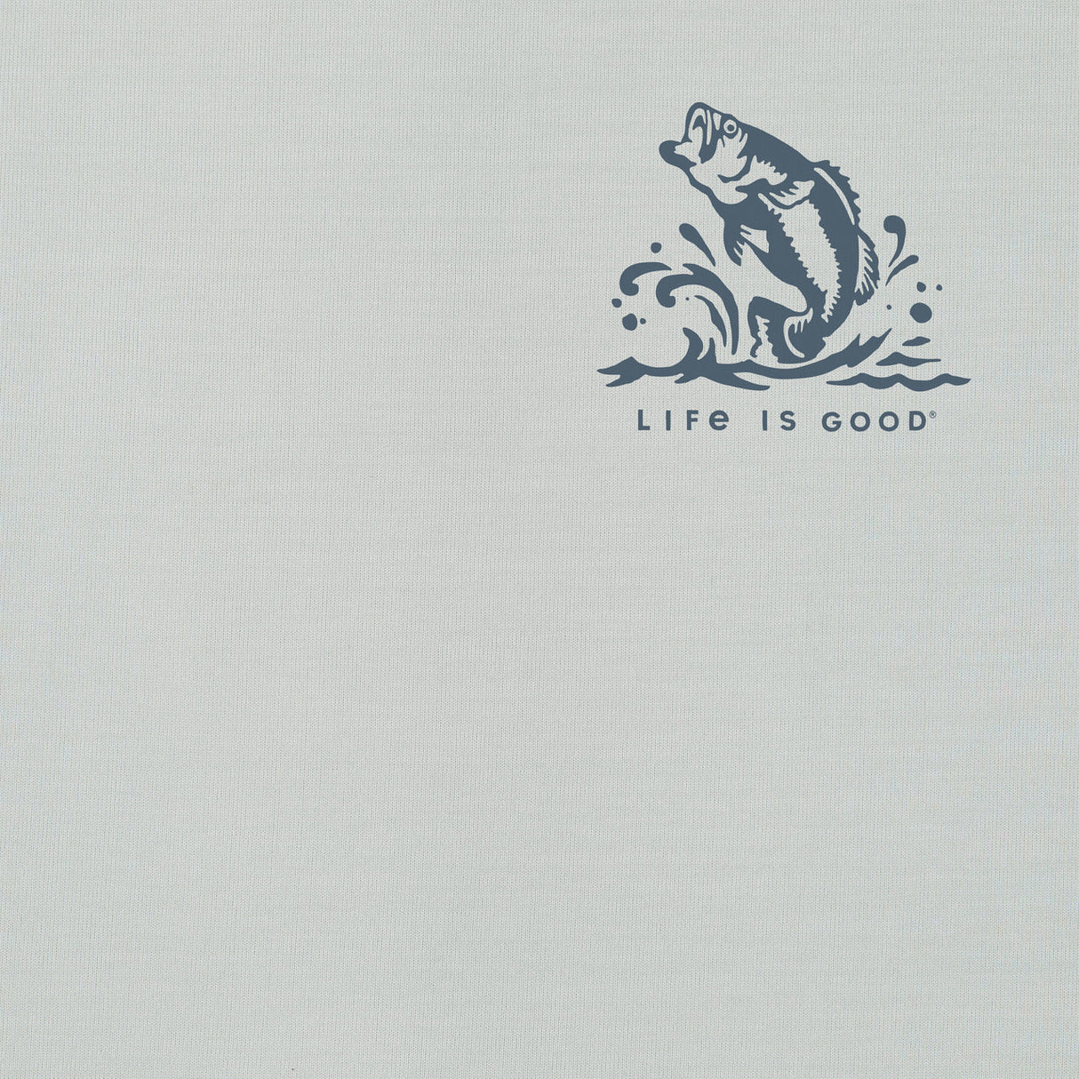 Life Is Good Mens Simple Fish Long Sleeve Sun Crusher Tee - Fog Gray