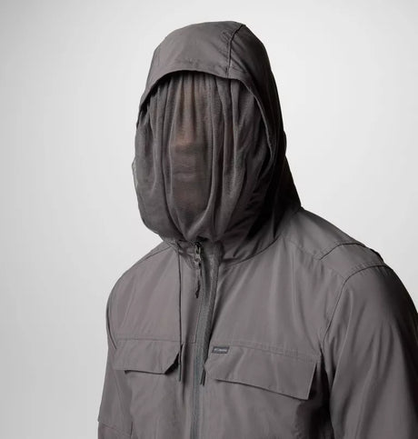 Columbia Mens Skien Valley Hooded Long Sleeve Shirt - City Grey