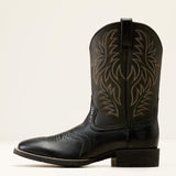 Ariat Men's Sport Wide Square Toe Western Boot - Black Deertan