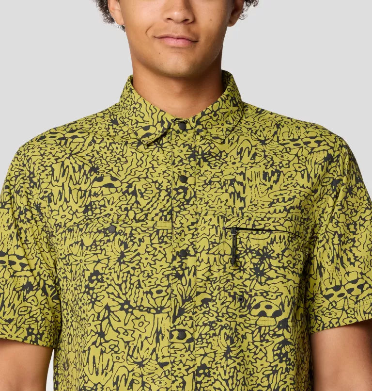 Mountain Hardwear Mens Stryder Short Sleeve Shirt - Moon Moss Forager Print