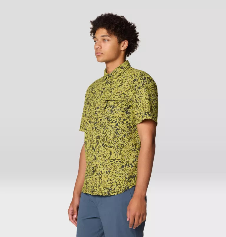 Mountain Hardwear Mens Stryder Short Sleeve Shirt - Moon Moss Forager Print