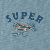 Life Is Good Mens Super Fly Slim Fit Slub Tee - Smoky Blue