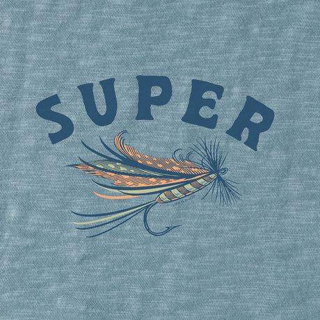 Life Is Good Mens Super Fly Slim Fit Slub Tee - Smoky Blue