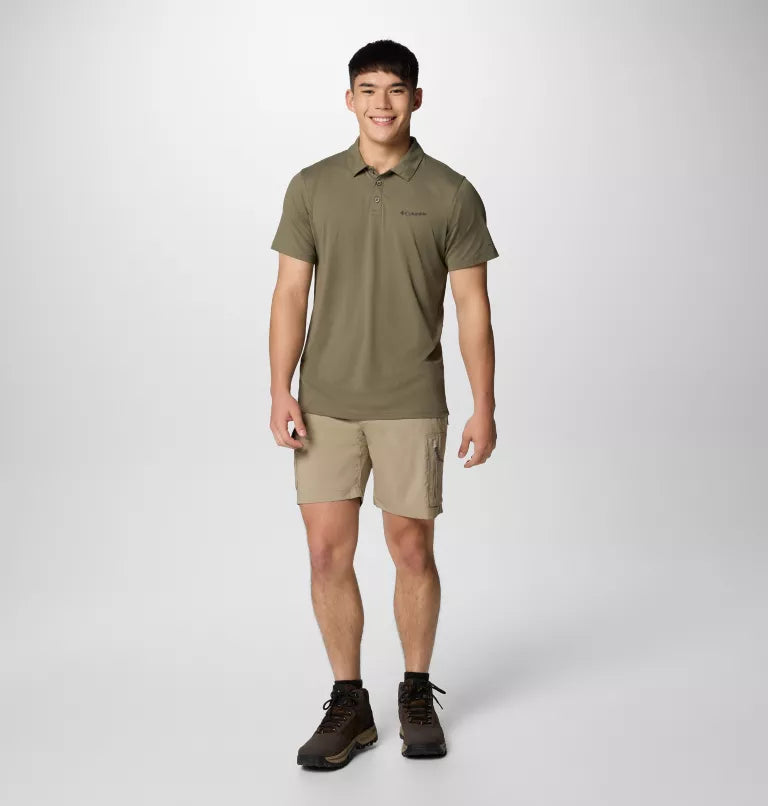 Columbia Mens Tech Trail Utility Polo - Stone Green