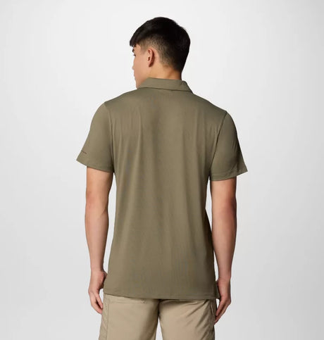 Columbia Mens Tech Trail Utility Polo - Stone Green