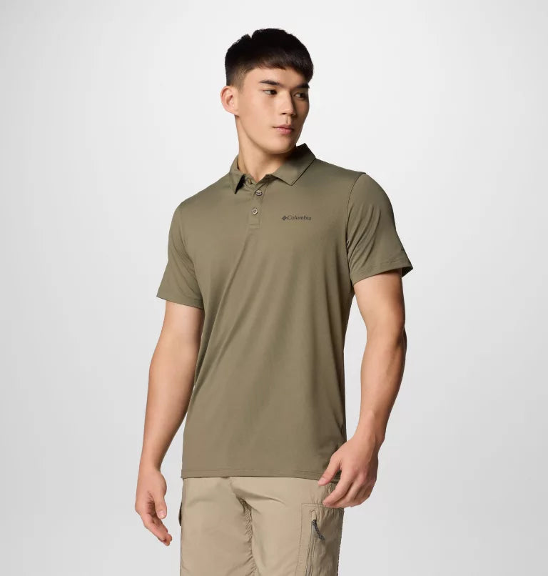 Columbia Mens Tech Trail Utility Polo - Stone Green