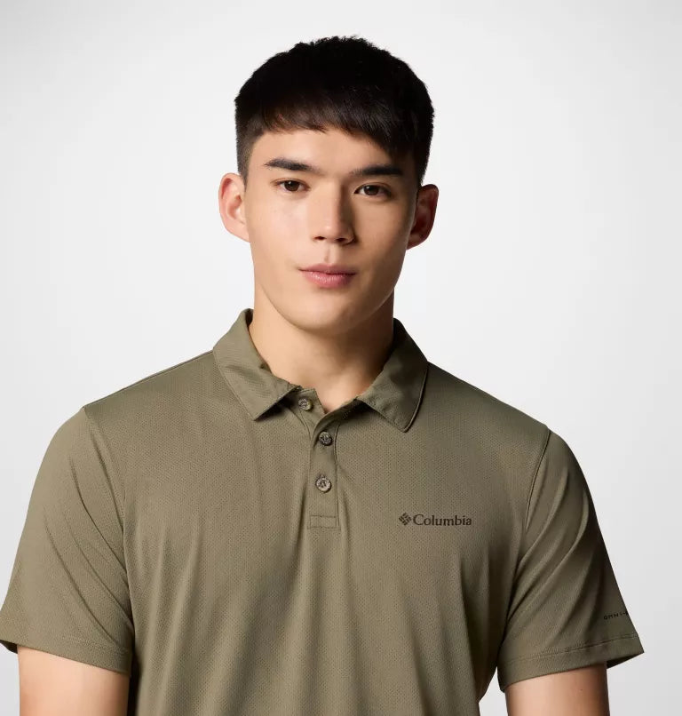 Columbia Mens Tech Trail Utility Polo - Stone Green
