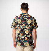 Columbia Mens Tech Trail Utility Printed Woven Short Sleeve Shirt - Black Pasteled