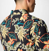 Columbia Mens Tech Trail Utility Printed Woven Short Sleeve Shirt - Black Pasteled