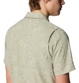Columbia Mens Tech Trail Utility Printed Woven Short Sleeve Shirt - Safari Blazing Trails
