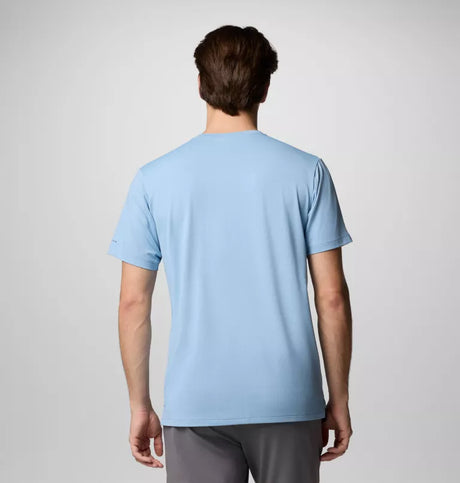 Columbia Mens Tech Trail Utility Short Sleeve Crew - Ripple Blue