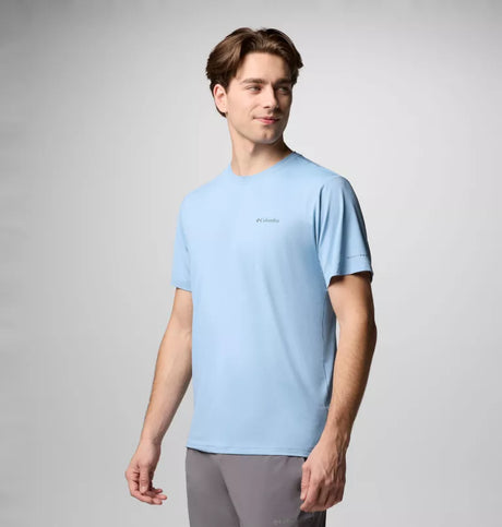 Columbia Mens Tech Trail Utility Short Sleeve Crew - Ripple Blue