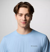 Columbia Mens Tech Trail Utility Short Sleeve Crew - Ripple Blue
