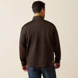 Ariat Men's Tek Team 1/4 Zip Sweatshirt - Brown Heather & Tan