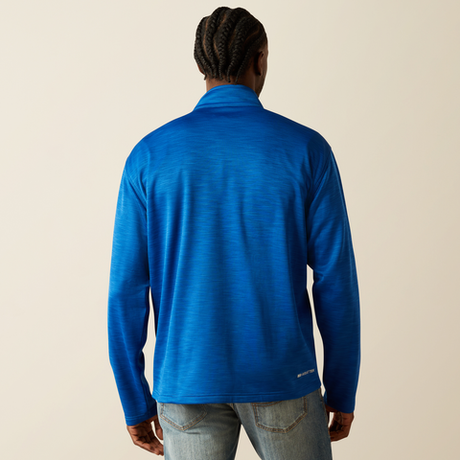 Ariat Men's Tek Team 1/4 Zip Sweatshirt - Cobalt Heather & White