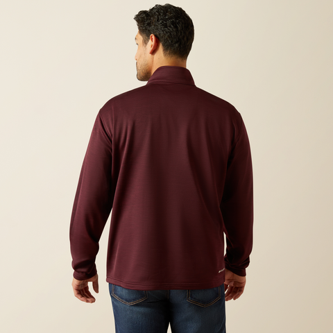 Ariat Men's Tek Team 1/4 Zip Sweatshirt - Malbec Heather & Alloy