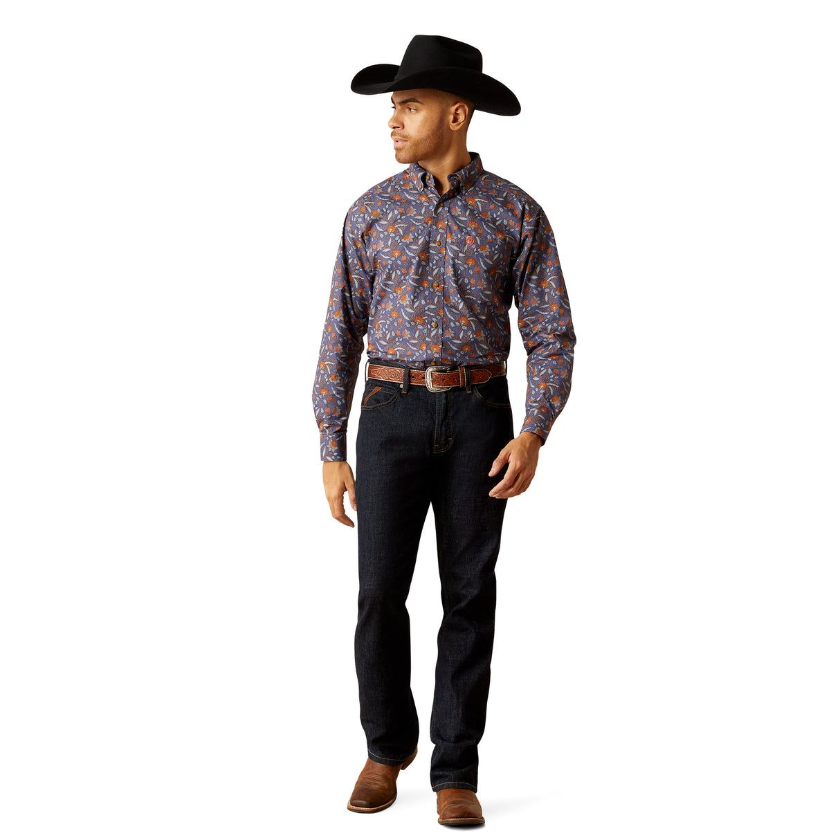 Ariat Men's Ty Classic Fit Shirt - Dark Blue