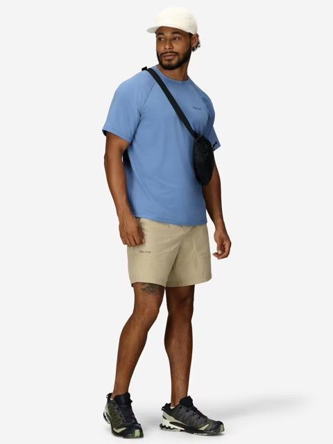 Marmot Mens Windridge Short Sleeve T-Shirt UPF 50 - Rain Cloud Blue