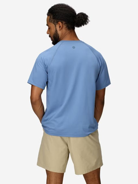 Marmot Mens Windridge Short Sleeve T-Shirt UPF 50 - Rain Cloud Blue