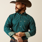 Ariat Men's Wrinkle Free Grover Fitted Shirt - Deep Teal