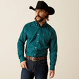 Ariat Men's Wrinkle Free Gunnar Classic Fit Shirt - Deep Teal