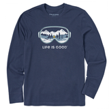 Life Is Good Men's Apres Goggles Long Sleeve Crusher Tee Darkest blue