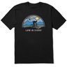 Life Is Good Men's Beautiful Biking Short-Sleeve Crusher Tee - Jet Black Jet Black