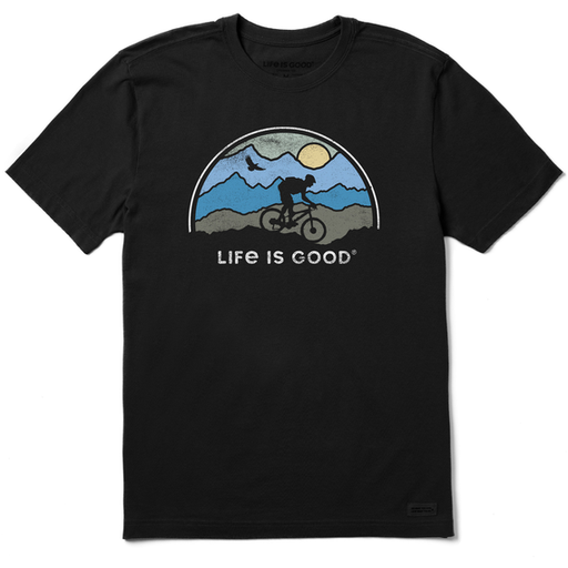 Life Is Good Men's Beautiful Biking Short-Sleeve Crusher Tee - Jet Black Jet Black