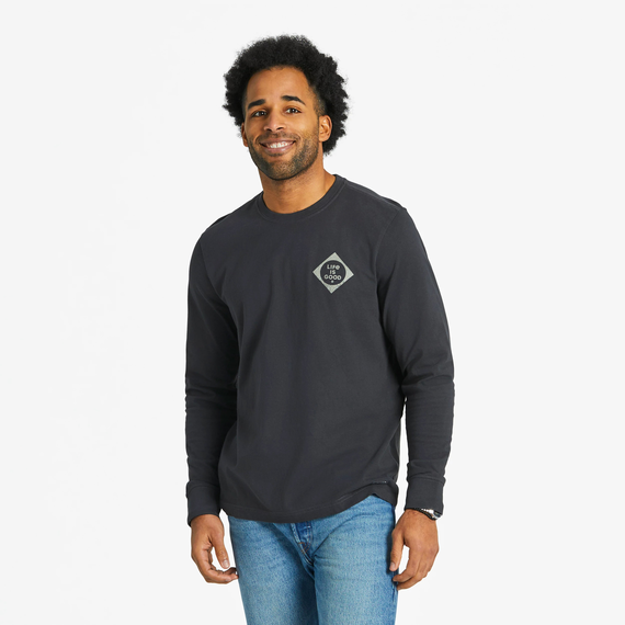 Life Is Good Men's Buck Buck Moose Long-Sleeve Crusher Tee - Jet Black