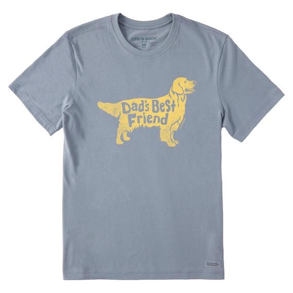 Life Is Good Men's Dad's Best Friend Golden Retriever Short-Sleeve Crusher-LITE Tee - Stone Blue Stone Blue