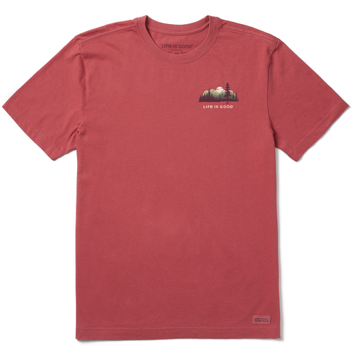 Life Is Good Men's Evergreen Silhouette Short-Sleeve Crusher Tee - Faded Red Faded Red