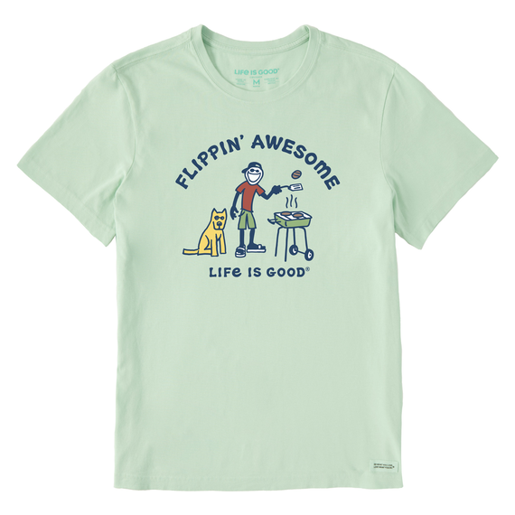 Life Is Good Men's Flippin'Awesome Short-Sleeve Crusher Tee - Sage Green Sage Green