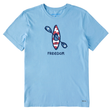 Life Is Good Men's Freedom Kayak Short-Sleeve Crusher Tee - Cool Blue Cool Blue