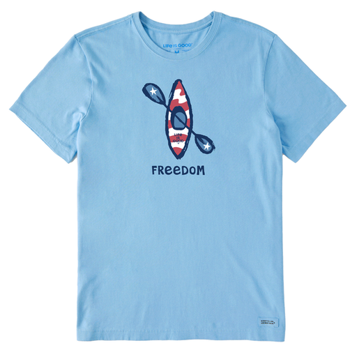 Life Is Good Men's Freedom Kayak Short-Sleeve Crusher Tee - Cool Blue Cool Blue