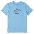 Life Is Good Men's Get High Hiker Short-Sleeve Crusher-LITE Tee - Cool Blue Cool Blue