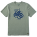 Life Is Good Men's Good Day For A Ride Motorcycle Short Sleeve Tee Moss green