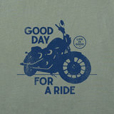 Life Is Good Men's Good Day For A Ride Motorcycle Short Sleeve Tee