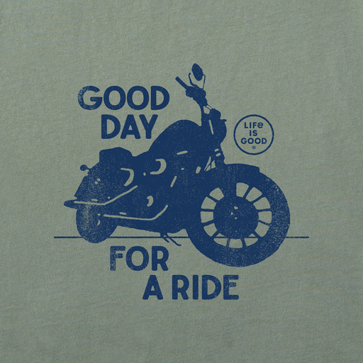 Life Is Good Men's Good Day For A Ride Motorcycle Short Sleeve Tee
